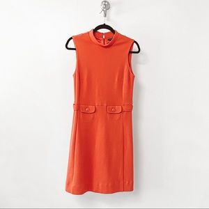 Banana Republic Retro Casual Collared Pencil Midi Dress Orange 8